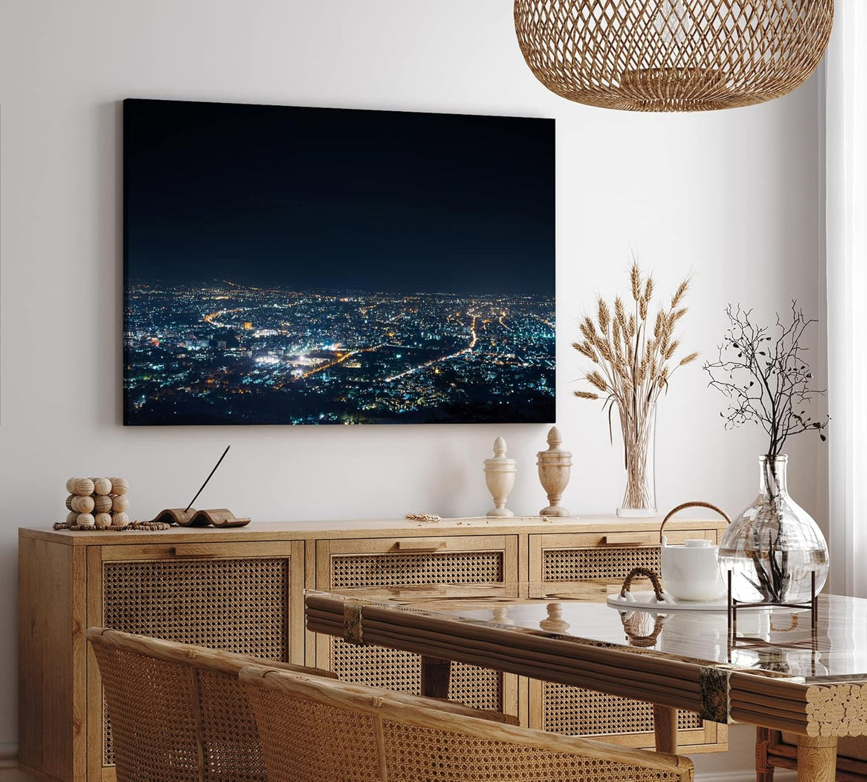Paul Sinus Wandbild 120x80cm Los Angeles bei Nacht Großstadt
