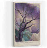 Paul Sinus Wandbild in 40x60cm The Awakening Tree – Künstlerische Naturdarstellung in sanften Violettund Grüntönen