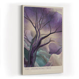 Paul Sinus Wandbild in 40x60cm The Awakening Tree – Künstlerische Naturdarstellung in sanften Violettund Grüntönen
