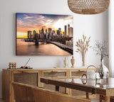 Paul Sinus Wandbild 120x80cm New York Manhattan Wolkenkratzer Skyline Sonnenuntergang