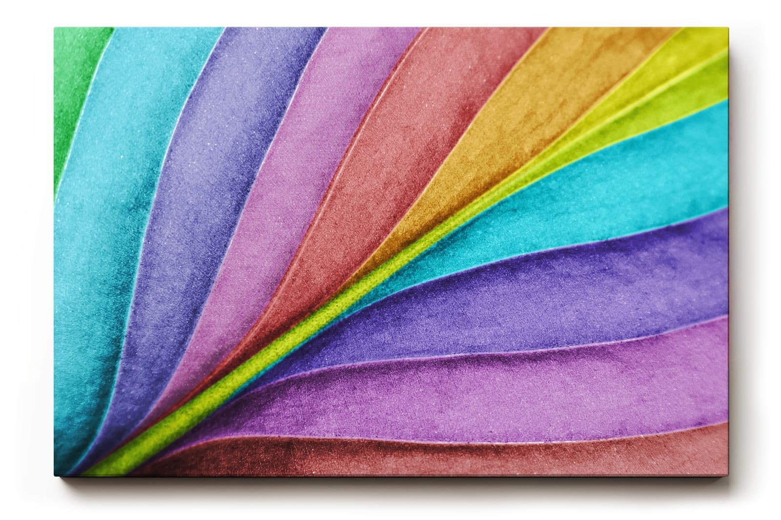 Sinus Art Wandbild 120x80cm Farbverlauf in leuchtenden Fächerformen – modern, verspielt und stilvoll