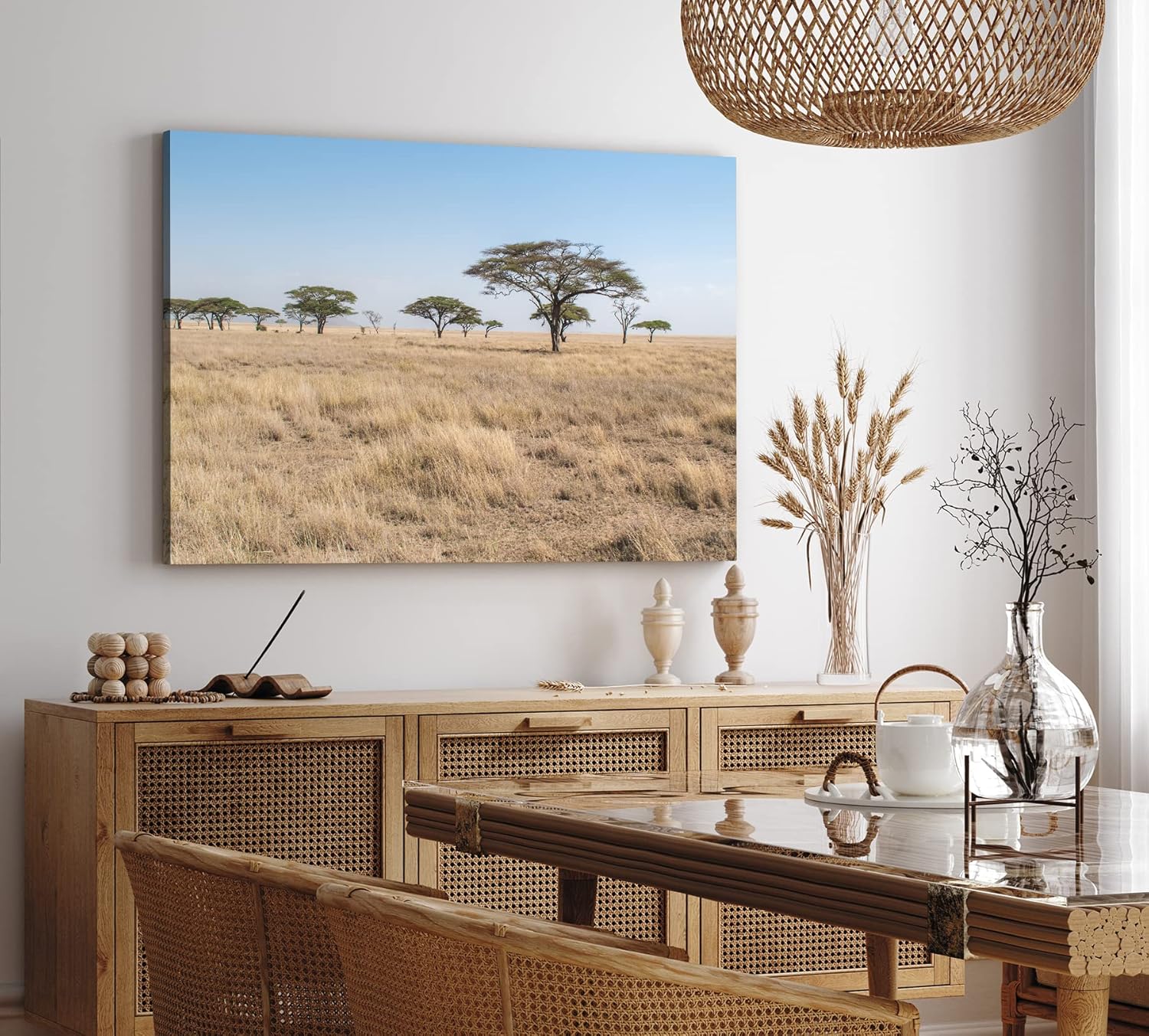 Paul Sinus Wandbild 120x80cm Afrikanische Landschaft Burkea Africana Bäume Steppe
