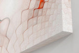 Sinus Art Wandbild 120x80cm Abstrakte Kachelstruktur in Rosa, Rot und Türkis mit symmetrischer Mitte und leuchtenden Akzenten