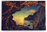 Paul Sinus Wandbild 120x80cm Grotte Sonnenuntergang Meer Felsen Küste Abend