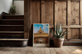 Paul Sinus Kunstdruck 40x60cm Paris Eiffelturm Architekturaufnahme aus ungewöhnlicher Perspektive mit Himmel