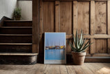 Paul Sinus Kunstdruck 40x60cm Civitavecchia Hafen in der Dämmerung – mediterrane Stimmung mit Segelbooten und Lichtreflexen