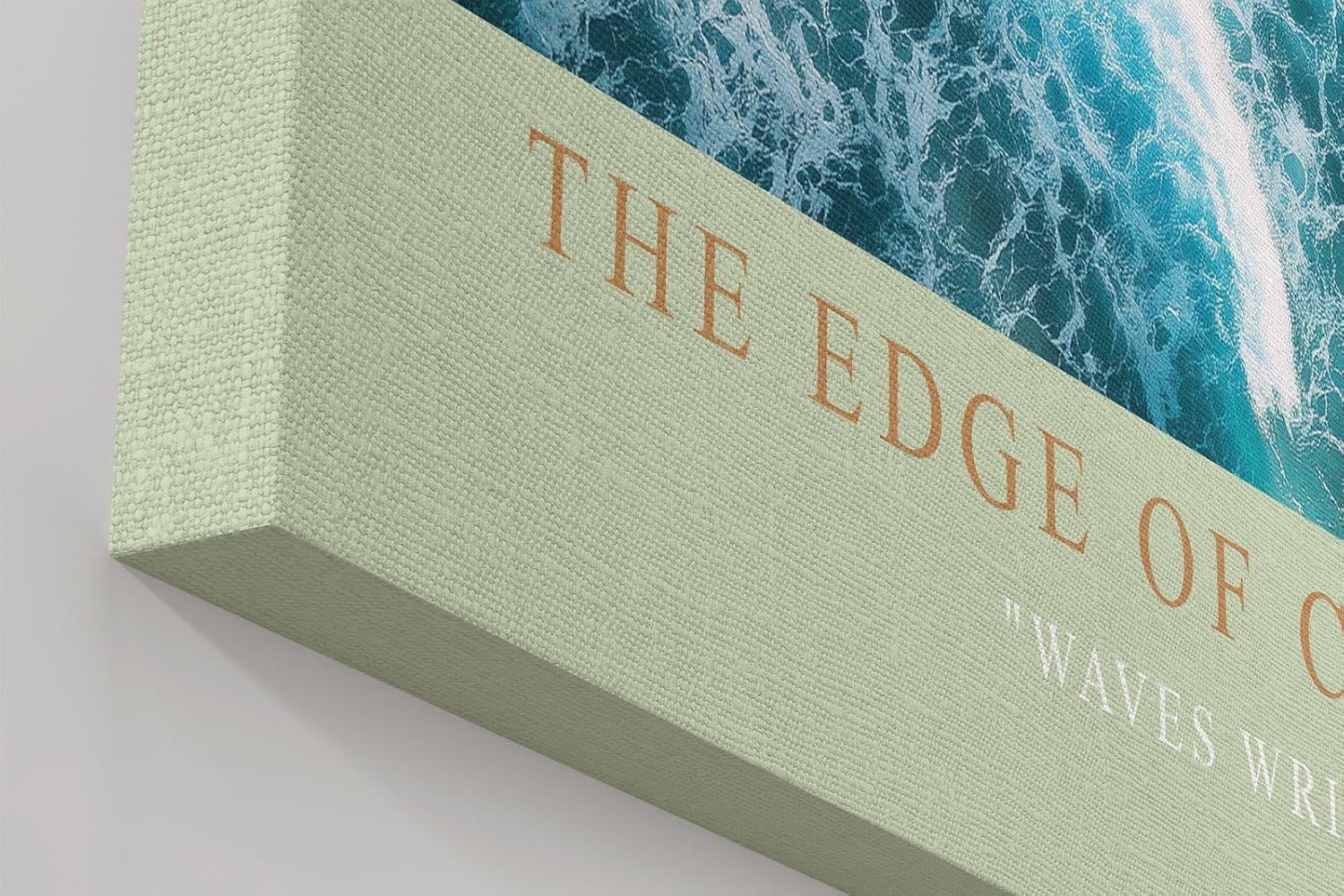 Paul Sinus Wandbild in 40x60cm The Edge of Calm – Luftaufnahme von Strand und Wellen in Türkisund Sandtönen