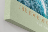 Paul Sinus Wandbild in 40x60cm The Edge of Calm – Luftaufnahme von Strand und Wellen in Türkisund Sandtönen