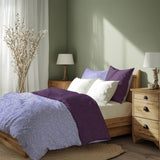 Sinus Art Mikrofaser Bettwäsche 135x200 cm + 80x80 cm – Elegantes Wendedesign in Violett & Lavendel, pflegeleicht & allergikerfreundlich