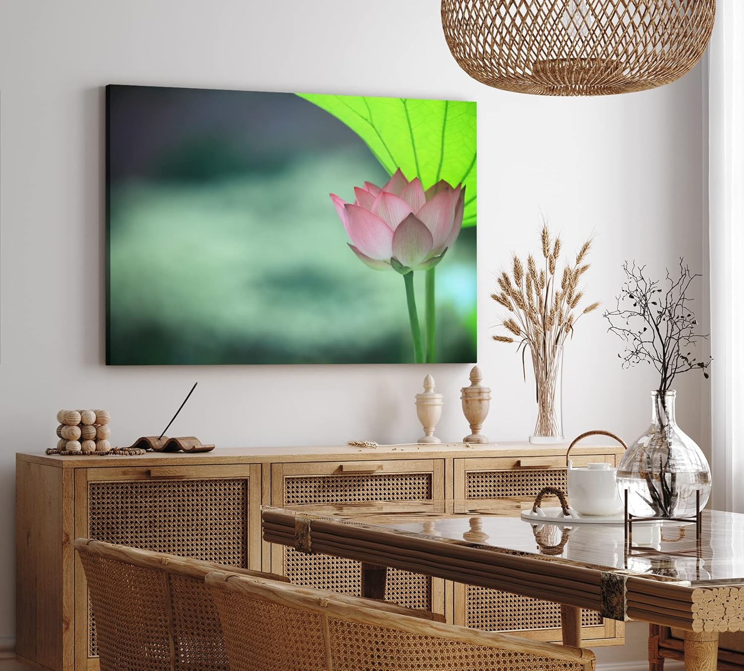 Paul Sinus Wandbild 120x80cm Lotosblume Blume Blüte Kunstvoll Lotos Rosa