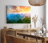 Paul Sinus Wandbild 120x80cm Huangshan Gebirge China Berge Landschaft Sonnenuntergang