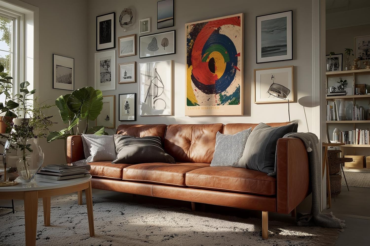 Paul Sinus Wandbild in 40x60cm Center Disrupted Abstrakte Kreisstruktur in intensiven Farben