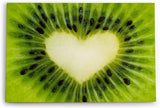 Paul Sinus Wandbild 120x80cm Kiwi in Herzform Herz Grün Fotokunst Nahaufnahme