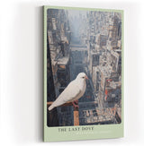 Paul Sinus Wandbild in 40x60cm The Last Dove – Weiße Taube in futuristischer Stadtlandschaft