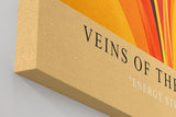 Paul Sinus Wandbild in 40x60cm Veins of the Sun – Abstrakte Komposition aus strahlendem Gelb, Orange und Rot in dynamischer Linienführung