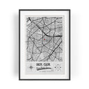 Paul Sinus Bilderrahmen einzigartiger Stadtplan mit deinen GPS Koordinaten und Namen. 30cm x 42cm Holz Wechselrahmen mit Glas und Passepartout. Geschenkidee. Vintage (ohne Rahmen)