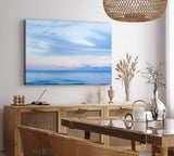 Paul Sinus Wandbild 120x80cm Meer Ozean Horizont Blau Sonnenuntergang Himmel