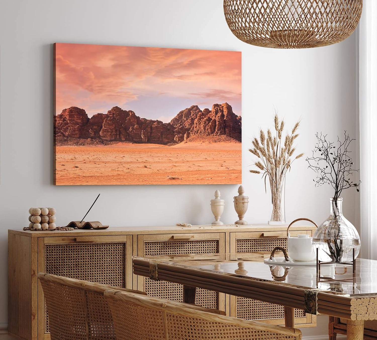 Paul Sinus Wandbild 120x80cm Wadi Rum Jordanien Wüstenlandschaft Berge Jebel Umm Ishrin
