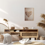 Paul Sinus 60x90cm Wandbild Herz aus Rosenblättern – Romantische Wandpoesie mit natürlicher Blume