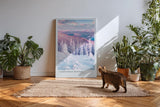 Paul Sinus Kunstdruck 40x60cm Carpathian Winter Romania Winterlandschaft Schnee Bäume Pastell