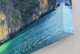 Sinus Art Wandbild 120x80cm Atemberaubendes Inselpanorama mit dramatischem Lichtspiel für exotisches Flair im Raum