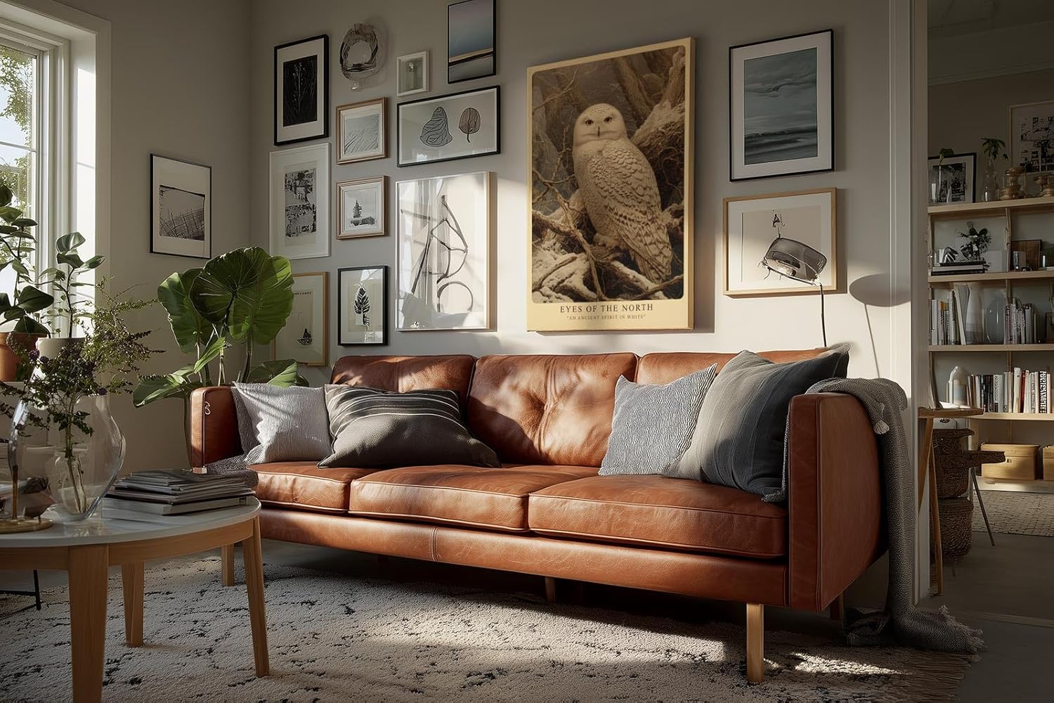 Paul Sinus Wandbild in 40x60cm Eyes of the North – majestätische Schneeeule in winterlicher Landschaft mit detailreicher Gefiederstruktur