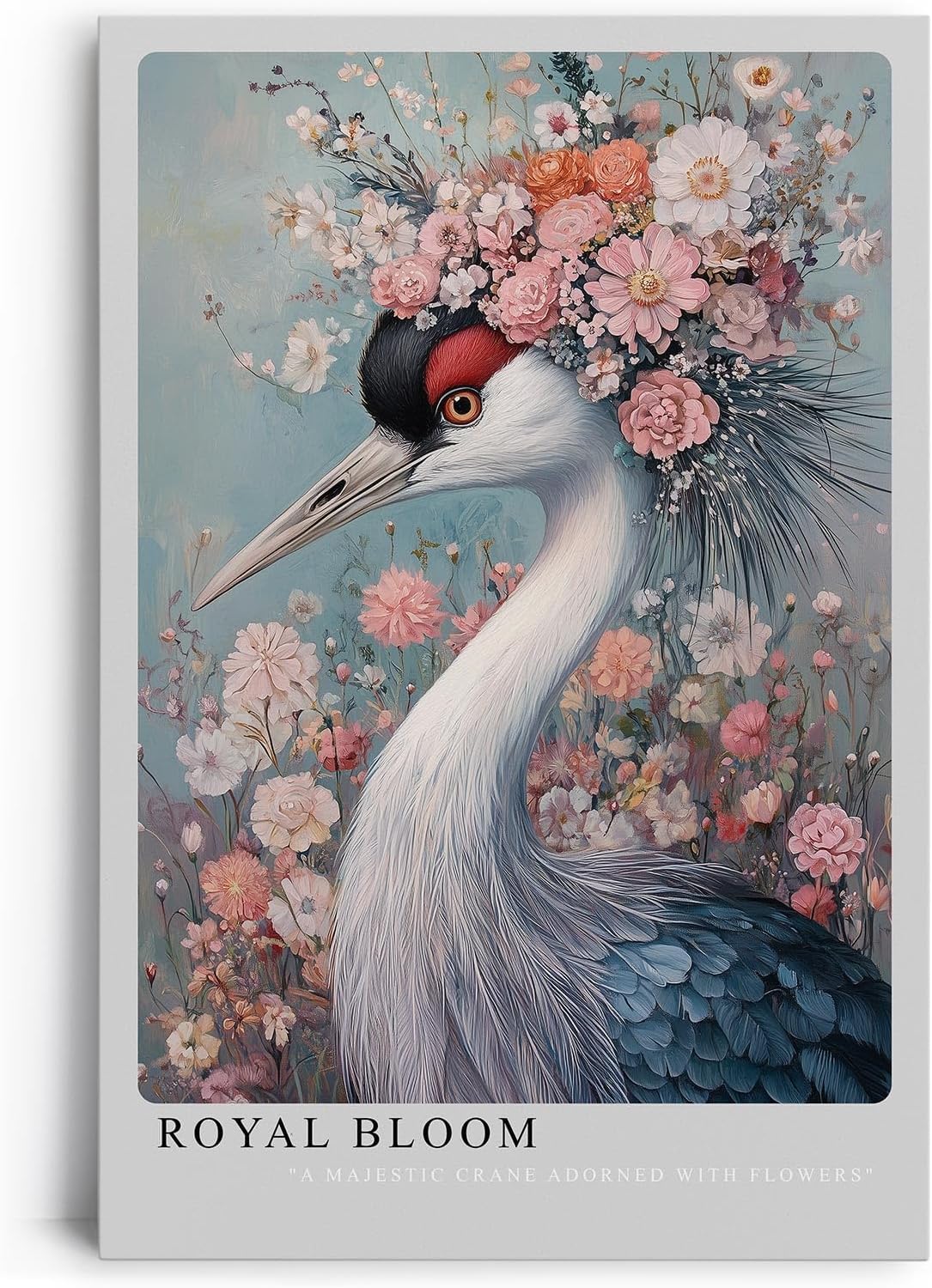 Paul Sinus Leinwandbild 40x60cm Blühender Kranich majestätisch elegant harmonisch kunstvolle Wandkunst surreal faszinierend sanfte Farben detailreich