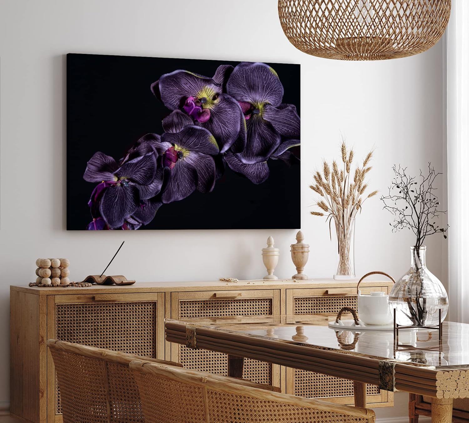 Paul Sinus Wandbild 120x80cm Dunkele Orchidee Blume Blüte Schwarz Fotokunst