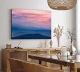 Paul Sinus Wandbild 120x80cm Berge Gebirge Bergkette Himmel Wolken Sonnenuntergang