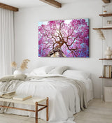 Paul Sinus Wandbild 120x80cm Baumkrone Lapacho Baum in Pocone Rosa blauer Himmel