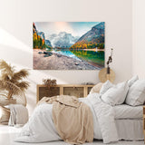 Paul Sinus Wandbild 120x80cm Pragser Wildsee Alpen Italien Bergsee See Berge