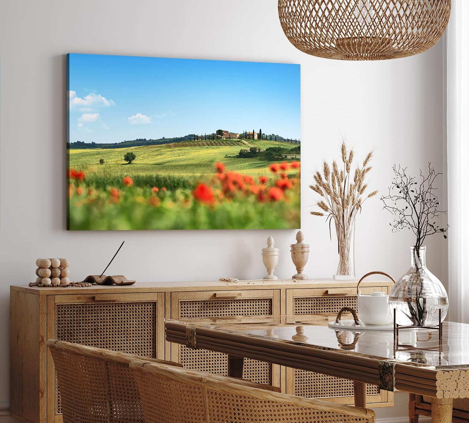 Paul Sinus Wandbild 120x80cm Toskana Italien Landschaftsbild Sommer Finca