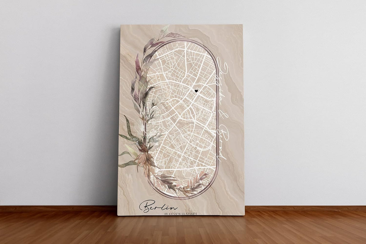 Paul Sinus Bilderrahmen individuell und einzigartig mit deinen GPS Koordinaten und Namen. 30cm x 42cm Holz Wechselrahmen mit Glas und Passepartout. (ohne Rahmen)