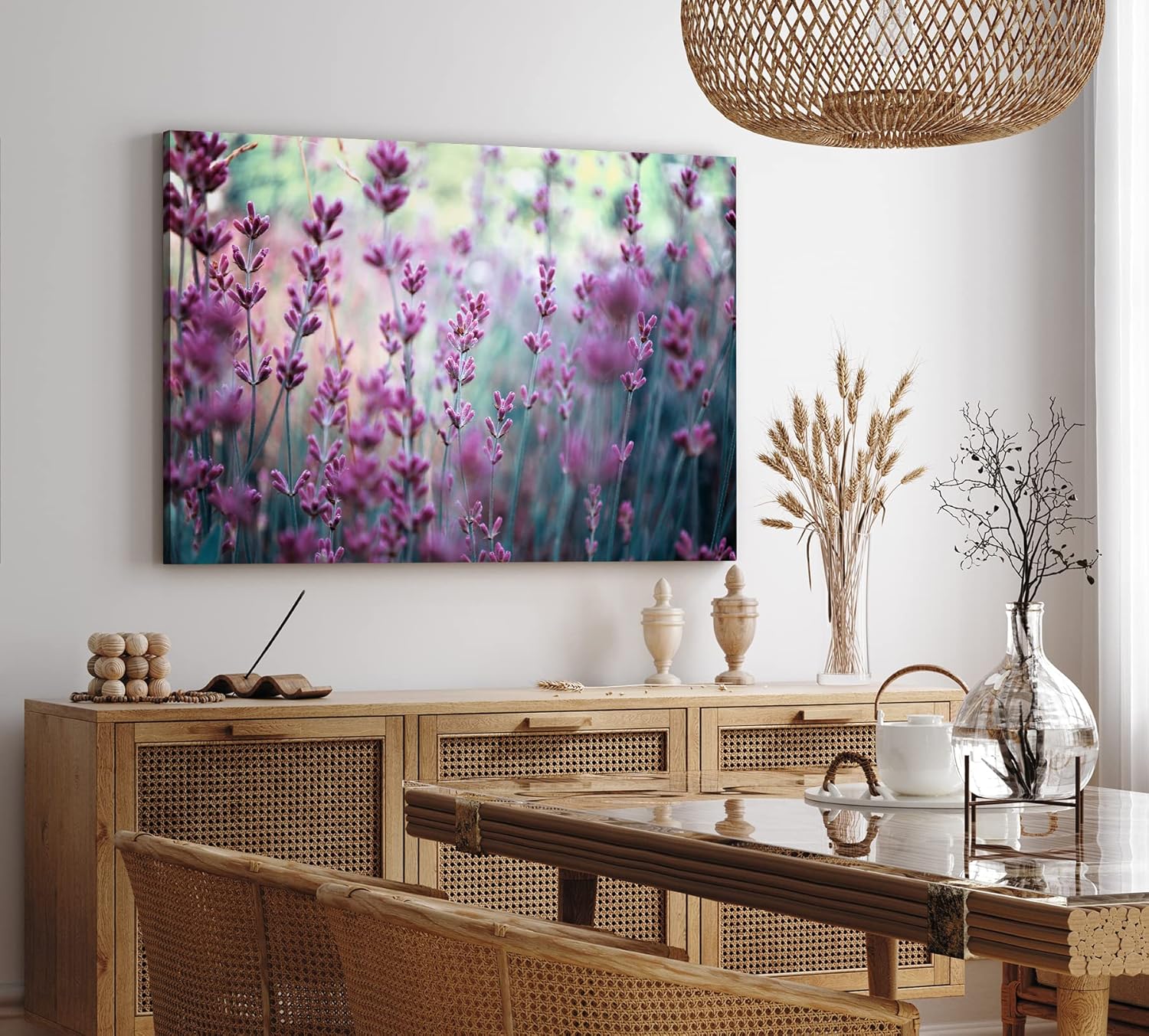 Paul Sinus Wandbild 120x80cm Lavendel Lavendelfeld Wildblumen Blumen Blüten Violett