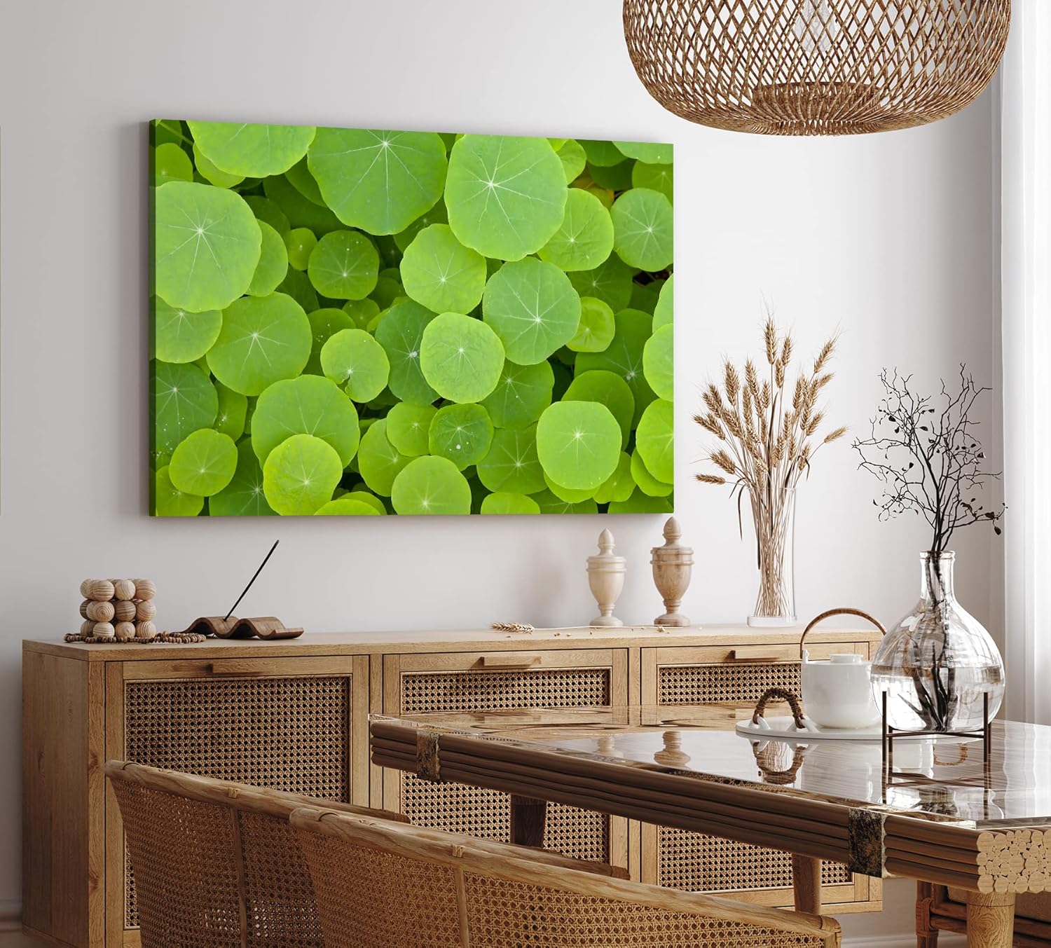 Paul Sinus Wandbild 120x80cm Lotosblätter Grün Lotus Dekorativ Pflanze Seepflanze