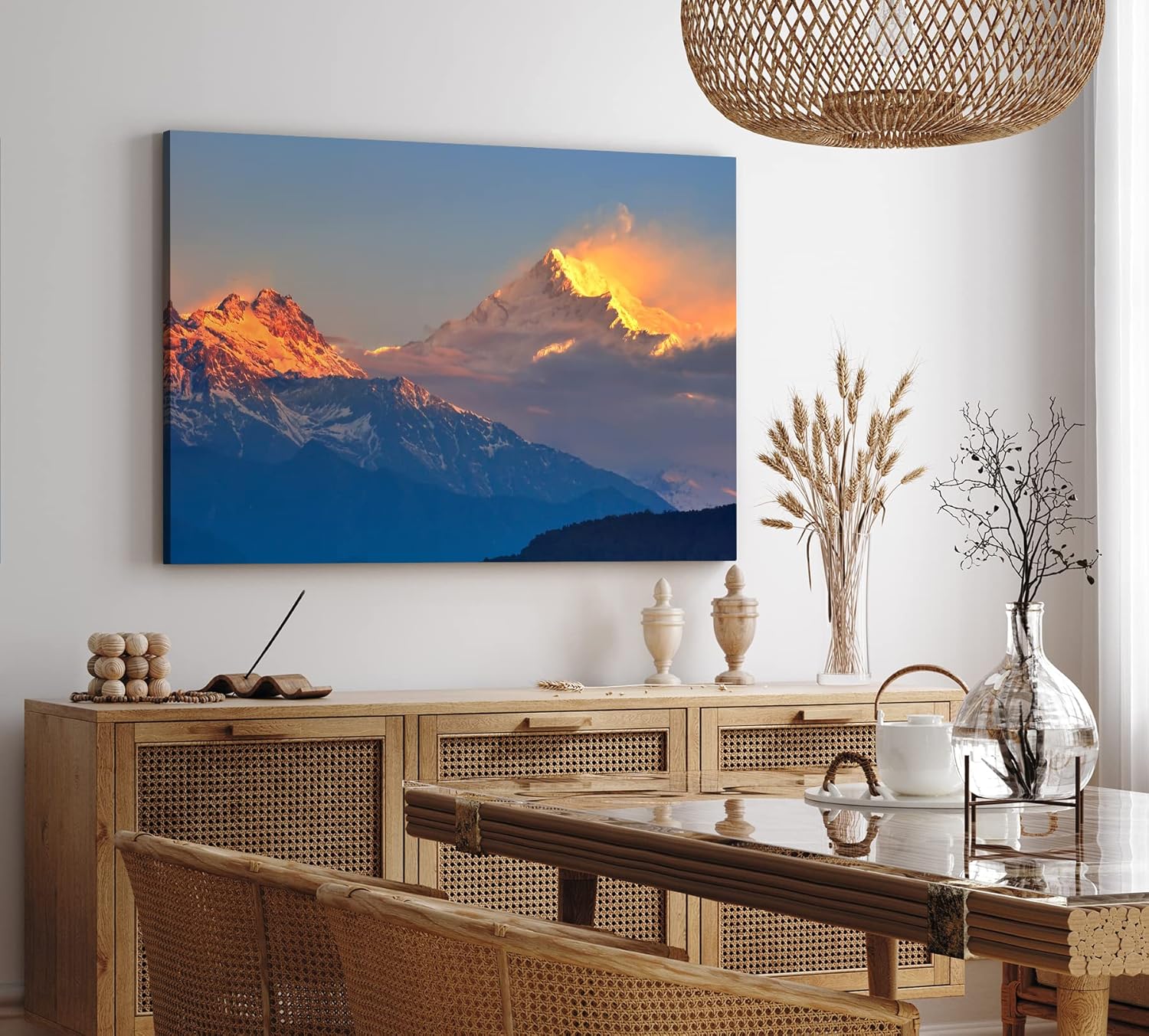 Paul Sinus Wandbild 120x80cm Himalaya Gebirge Schneegipfel Berge Natur Blau