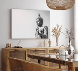 Paul Sinus Wandbild 120x80cm Buddha Buddhismus Schwarz Weiß Meditation