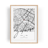 Paul Sinus Bilderrahmen personalisiert mit deinen GPS Koordinaten und Namen. 30cm x 42cm Holz Wechselrahmen mit Glas und Passepartout. Geschenkidee. Individuelle Stadtkarte. (ohne Rahmen)
