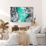 Paul Sinus Wandbild 120x80cm Wilder Bergfluss aus der Vogelperspektive Luftausnahme