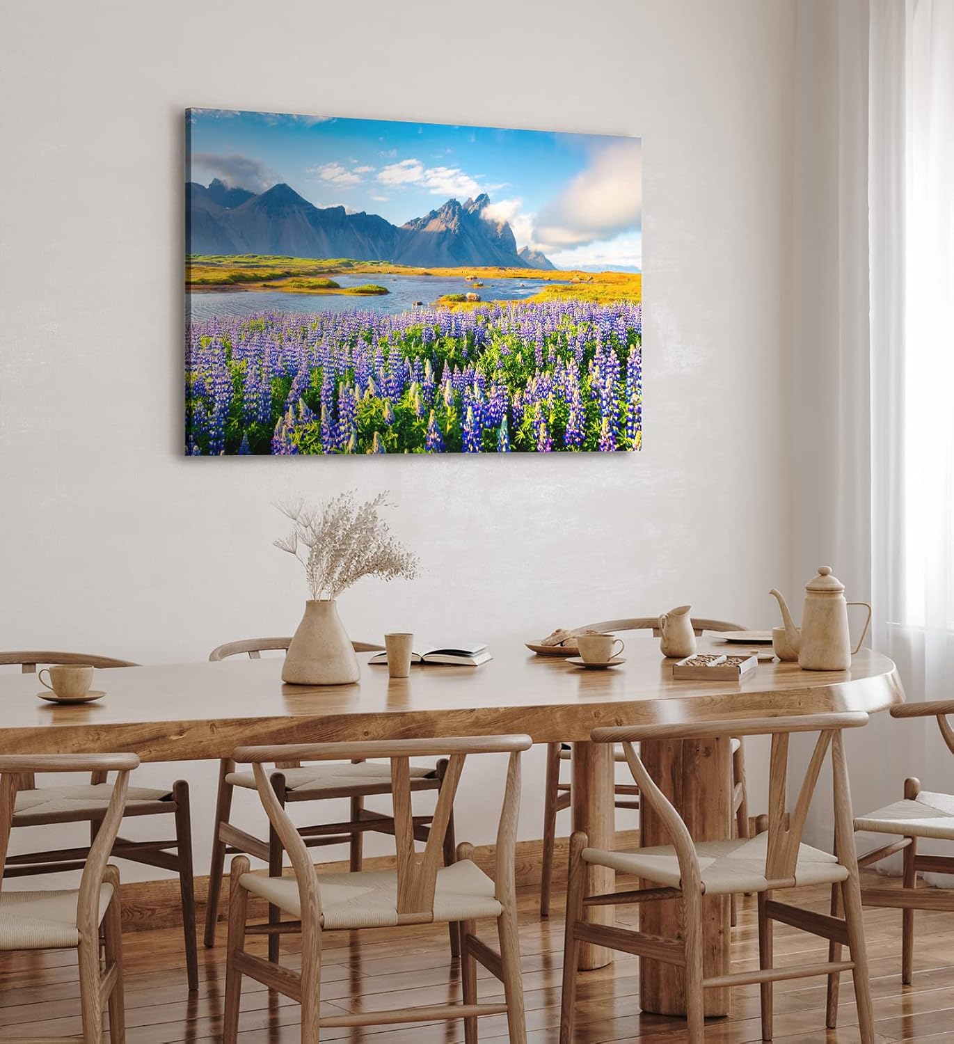 Paul Sinus Wandbild 120x80cm Island Landschaft Berg Blumen Blau See Natur