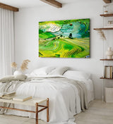 Paul Sinus Wandbild 120x80cm Reisfelder Reisanbau Grün Thailand Asien Landschaftsbild