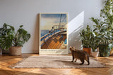 Paul Sinus Kunstdruck 40x60cm Ocean Journey mit Holzdeck eines Segelboots und Blick aufs offene Meer