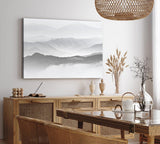 Paul Sinus Wandbild 120x80cm Berglandschaft Berge Gebirge Wolken Nebel Grau