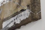 Sinus Art Wandbild 120x80cm Abstrakte Elemente in Schwarz, Weiß und Braun mit grafischen Linien und Symbolen