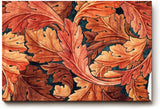 Sinus Art Wandbild 120x80cm Dynamisches Blattmotiv in warmen Rottönen auf dunklem Hintergrund in ornamentaler Form