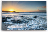 Paul Sinus Wandbild 120x80cm Meer Wellen Flut Sonnenuntergang Küste Horizont