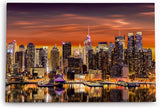 Paul Sinus Wandbild 120x80cm New York bei Nacht Wolkenkratzer Skyline