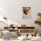 Paul Sinus 60x90cm Wandbild Herzensrose in Kupfer – Ausdrucksvolle Wandkunst mit stilisierter Blume