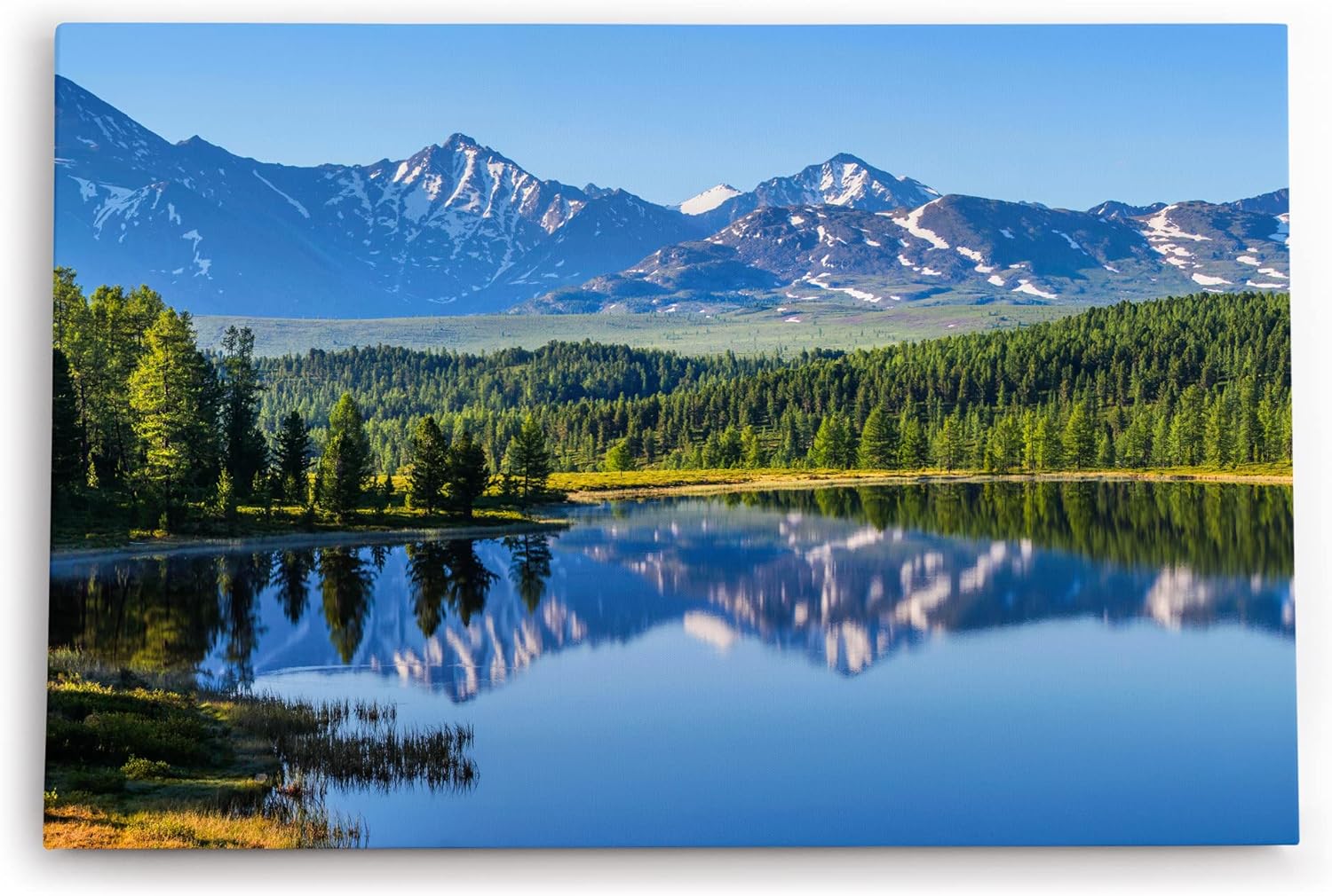 Paul Sinus Wandbild 120x80cm Berglandschaft See Bergsee Berge Schneegipfel Natur