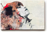 Sinus Art Wandbild 120x80cm Farbenstarkes Porträt einer Frau mit emotionaler Mimik und malerischer Abstraktion